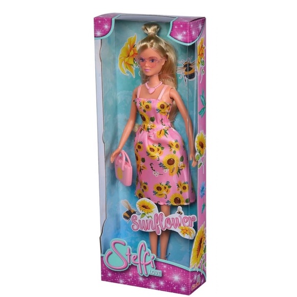 Steffi Love Sunflower Doll in a Fashion Dress, Sunglasses, Chain & Bag - Picture 1 of 2